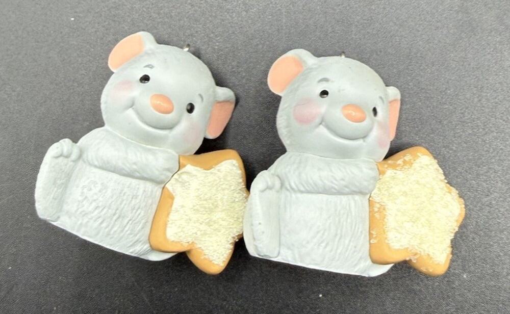2 Hallmark Miniature Ornament SWEET MOUSE KOC Club No Box -LO20